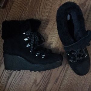 J crew winter boot wedges size 8